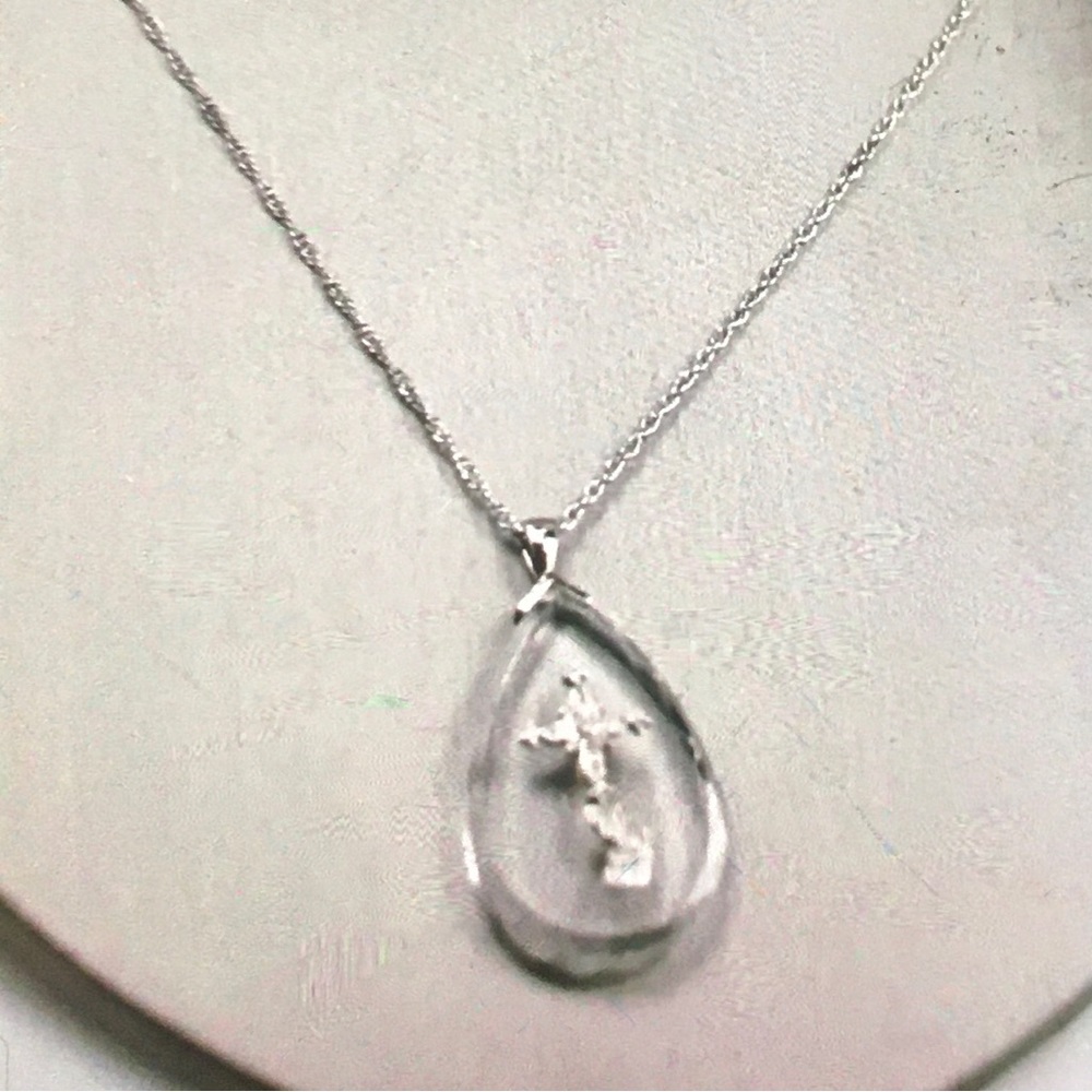 Bradford Exchange Sterling 925 Crystal Teardrop Pendant/Chain